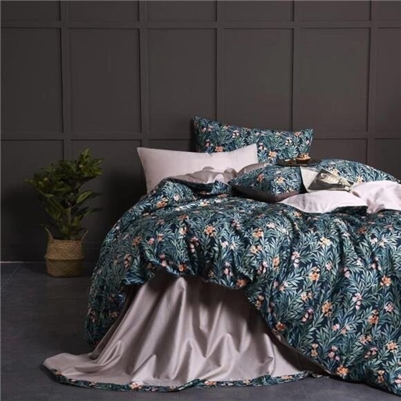 NEW Anthro Blue Paisley Boho King Queen Full Bedding Duvet Floral Sham Case Set